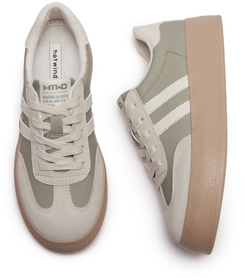 Hotwind Fabric Thick-Soled Low-Top Unisex Sneakers 'Q-Bounce Marshmallow' H14W3315 32
