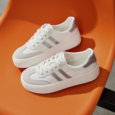 Hotwind Fabric Thick-Soled Low-Top Unisex Sneakers 'Q-Bounce Marshmallow' H14W3315 33