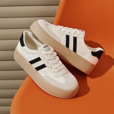 Hotwind Fabric Thick-Soled Low-Top Unisex Sneakers 'Q-Bounce Marshmallow' H14W3315 35