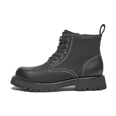 Hotwind Fashion Casual Shoes 'Black Round Toe Short Mid-Tube Martin Boots'