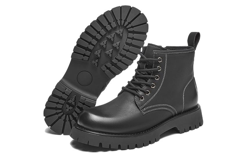 Lookbook Hotwind 時尚休閒鞋 '黑色圓頭短中筒馬丁靴' H95M2811