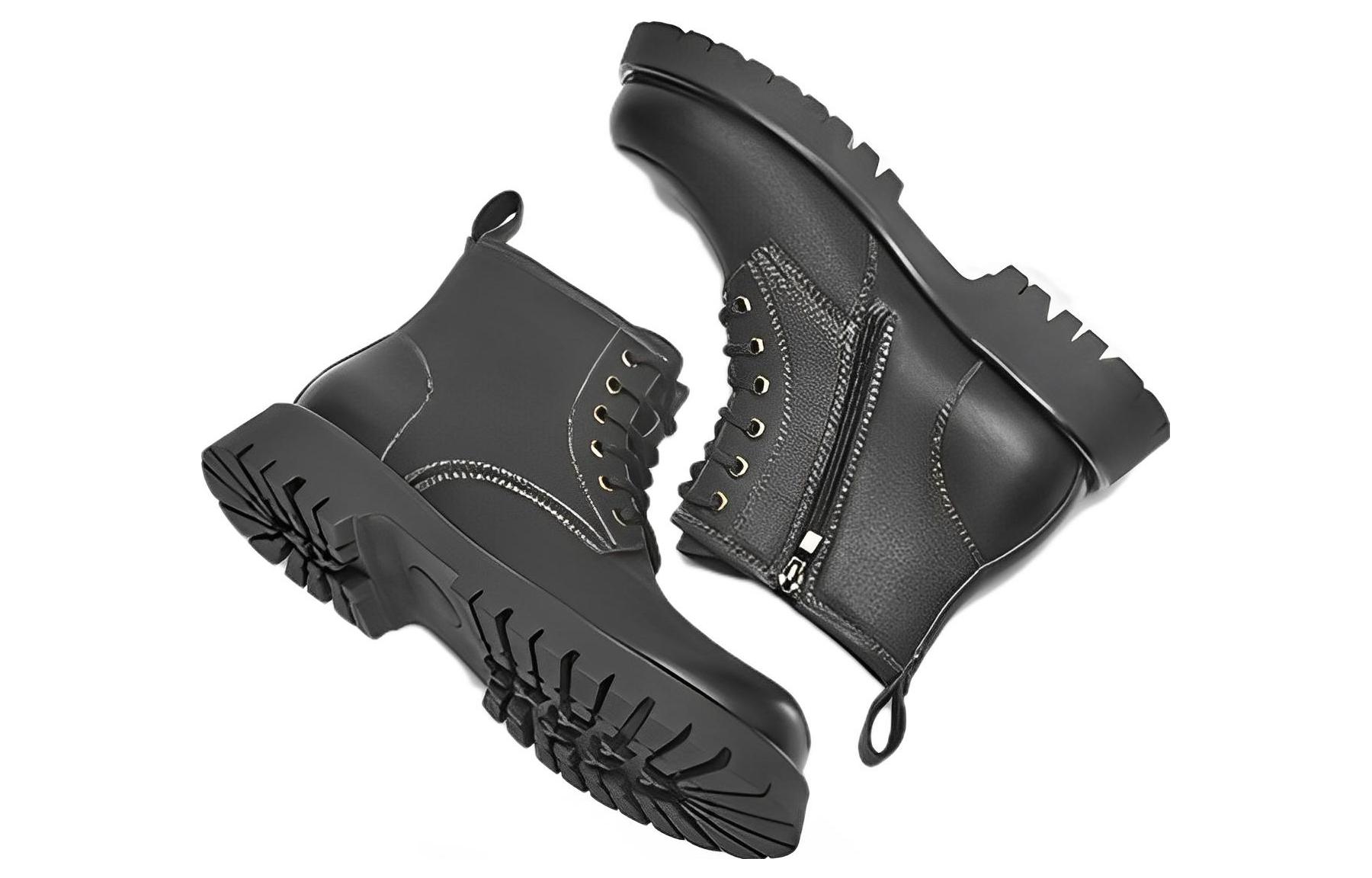 Shop Hotwind 時尚休閒鞋 '黑色圓頭短中筒馬丁靴' H95M2811