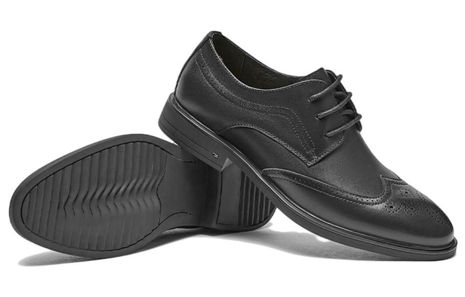 Shop 핫윈드 패션 라운드 토 캐주얼 비즈니스 슈즈 '소가죽 3cm' H43M3101