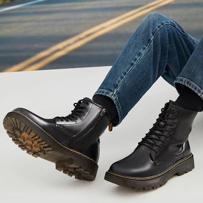 Hotwind But Sheepskin Lace-Up Trendy Ankle Martin Boots ''Hitam 4.5cm'' H95M2807 Order Hotwind But Sheepskin Lace-Up Trendy Ankle Martin Boots ''Hitam 4.5cm'' H95M2807