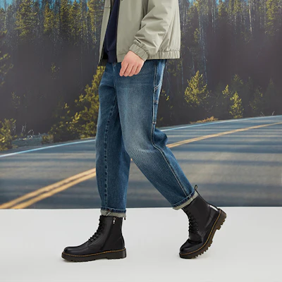 Hotwind But Sheepskin Lace-Up Trendy Ankle Martin Boots ''Hitam 4.5cm'' H95M2807 Shop Hotwind But Sheepskin Lace-Up Trendy Ankle Martin Boots ''Hitam 4.5cm'' H95M2807