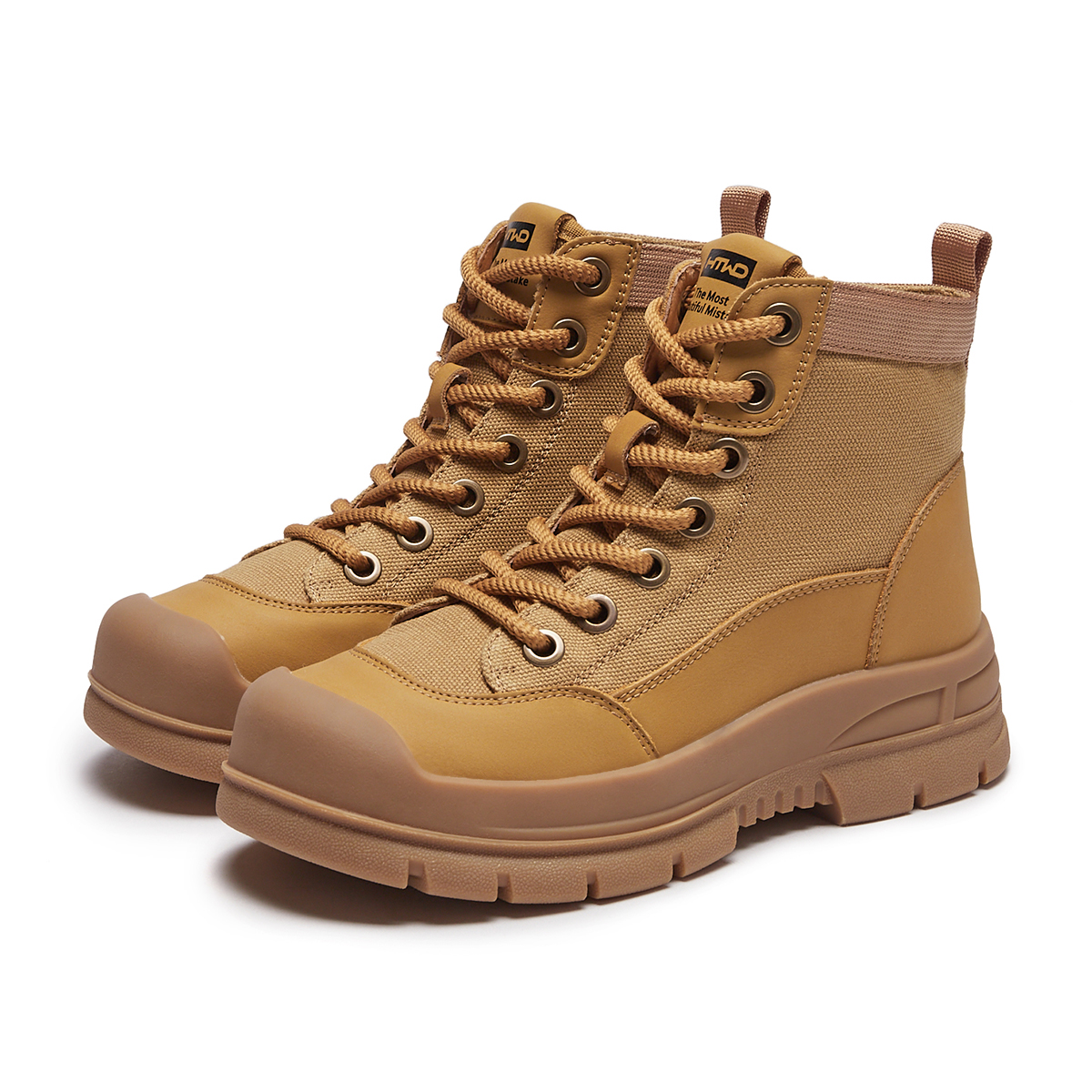 Lookbook 핫윈드 패션 스트랩 두꺼운 밑창 숏부츠 '4cm 여성용' H95W3806