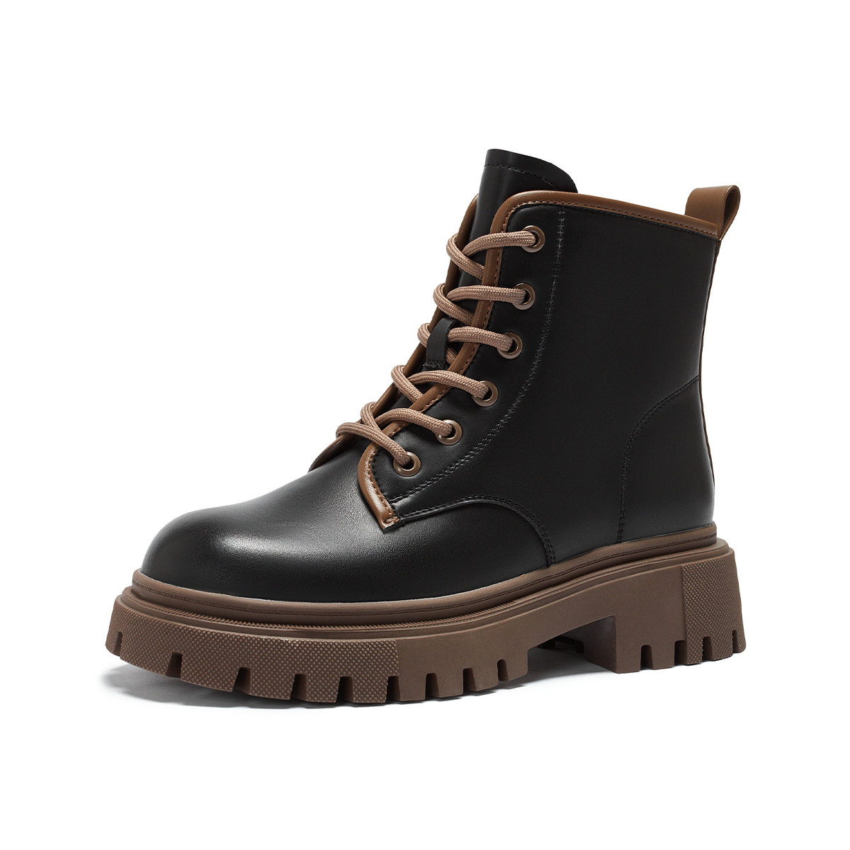 Order 热风真皮舒适系带增高5cm女士短马丁靴 H81W3805