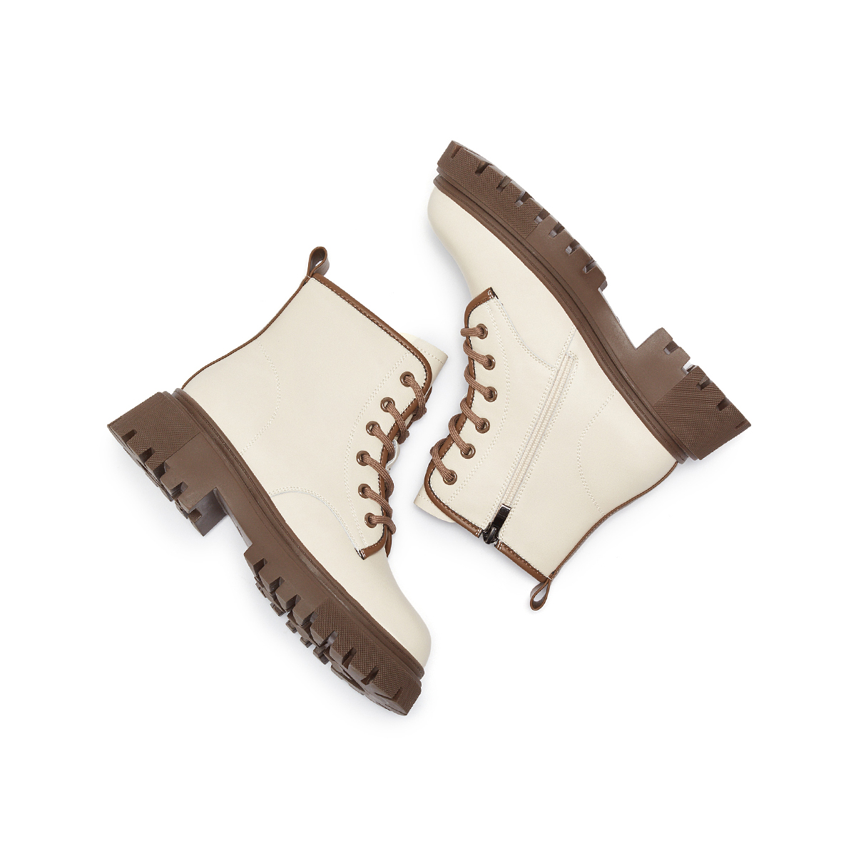 Cheap 热风真皮舒适系带增高5cm女士短马丁靴 H81W3805