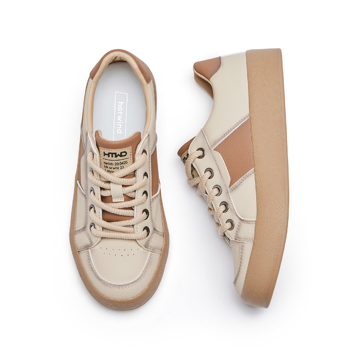 Purchase 핫윈드 레트로 컴포트 라운드 토 레이스업 클래식 로우탑 H14M3717