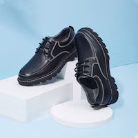 Lookbook Hotwind Kasut Kulit Tumit Tebal Hujung Bulat ''Hitam'' H20M1102