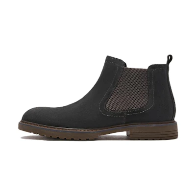 Hotwind Split Cowhide Leather Retro Casual Mid-Ankle Chelsea Boots '3.5cm Men's'