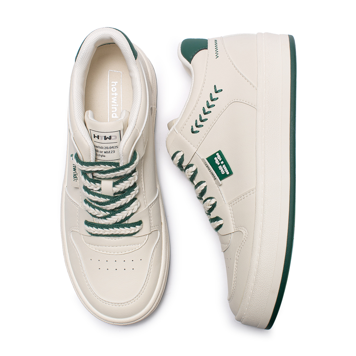 Shop 热风拼色缝线合成革低帮休闲鞋 H92M3807