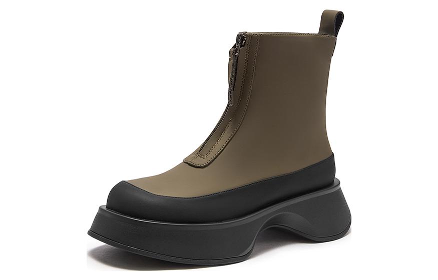 Lookbook ホットウィンド 合成革 丸いつま先 暖かい快適 アンクルブーツ レディース ショートブーツ H82W2493