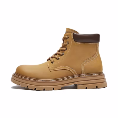 Hotwind Thick Sole Lace-Up Short Martin Boots 'Second Layer Coated Leather Fashion Casual'