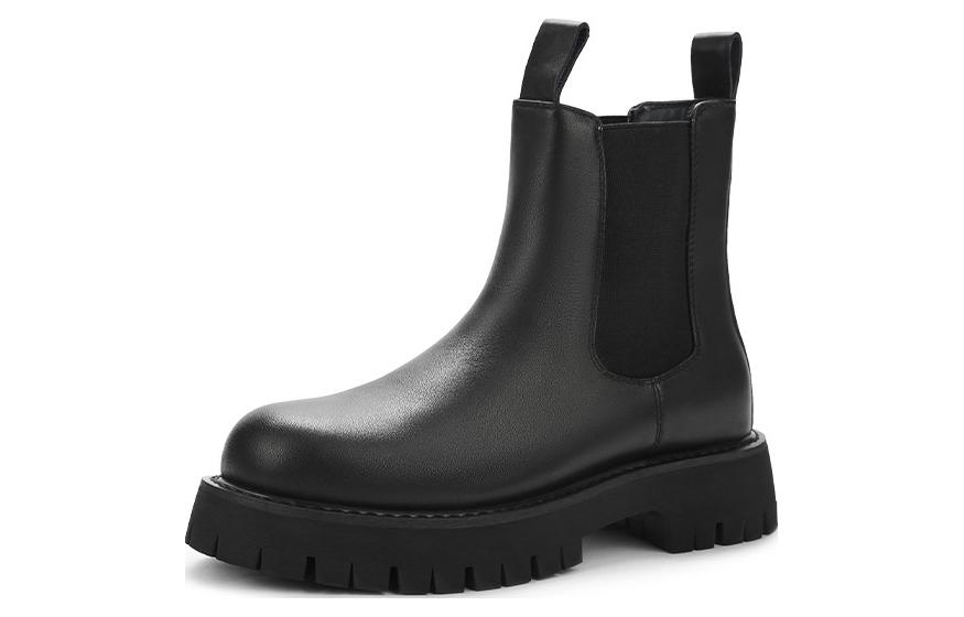 Order Hotwind Sepatu Chelsea Kulit Asli Kasual 'Hitam 4.5cm' H95M1455