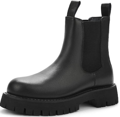 Hotwind Top Grain Leather Fashion Casual All-Match Chelsea Boots 'Black 4.5cm' H95M1455 Order Hotwind Top Grain Leather Fashion Casual All-Match Chelsea Boots 'Black 4.5cm' H95M1455