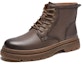 Shop Hotwind Top Grain Leather Thick Sole Lace-Up Ankle Boots '4cm Men' H95M2457