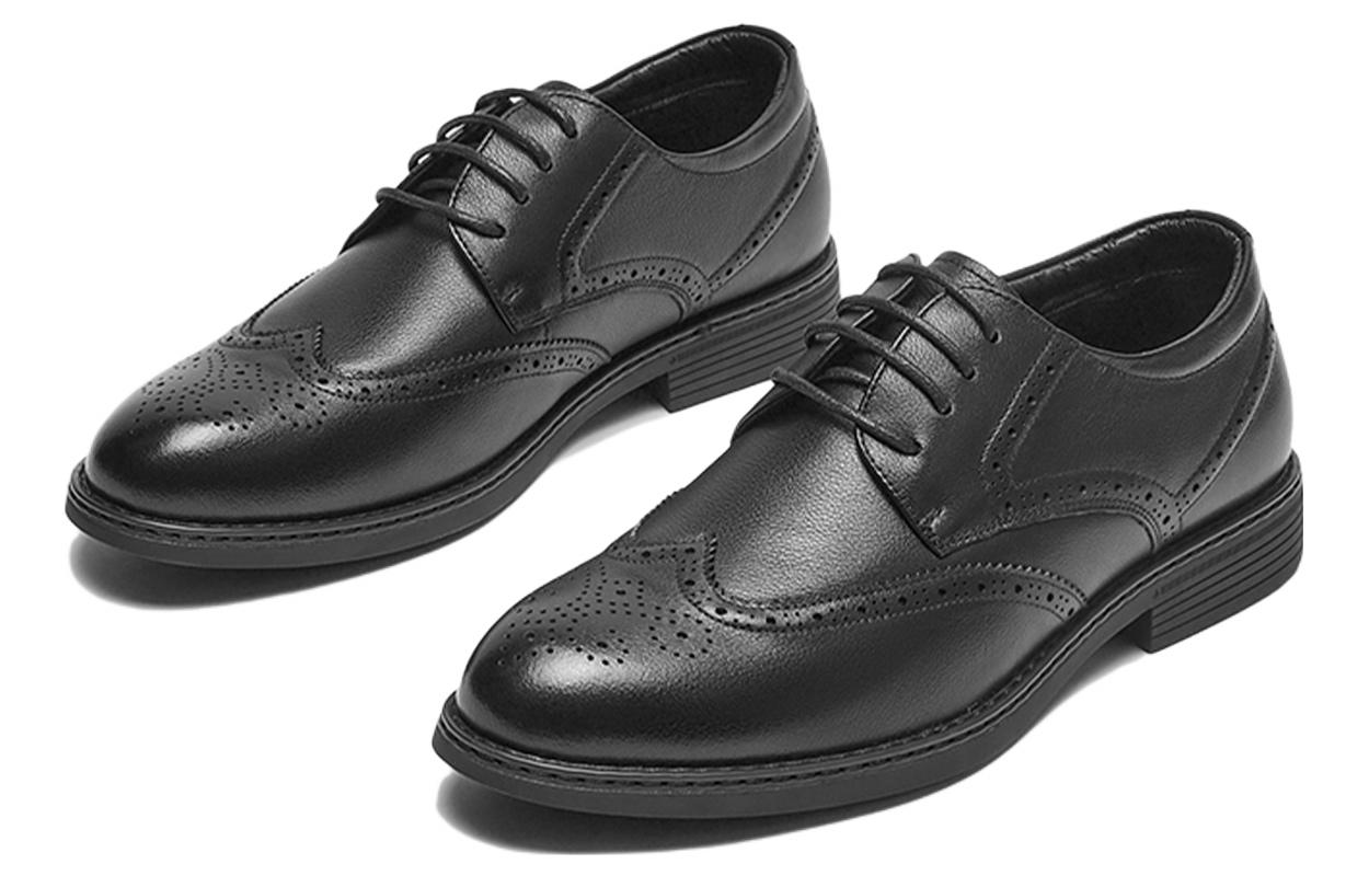 Lookbook ホットウィンド 牛革 断熱フリース ファッションコンフォート ドレスシューズ 'ブラック' H93M2816