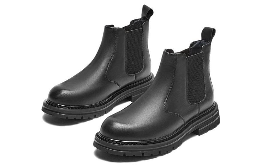 Lookbook Hotwind 頂層牛皮休閒鞋 '黑色切爾西靴' H95M2833