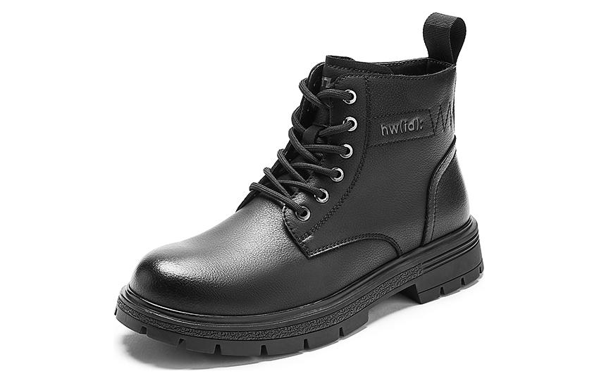 Hotwind Two-Layer Leather Fashion Casual Martin Boot 'Black' 圖 2