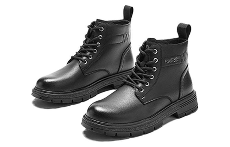 Hotwind Two-Layer Leather Fashion Casual Martin Boot 'Black' 圖 3