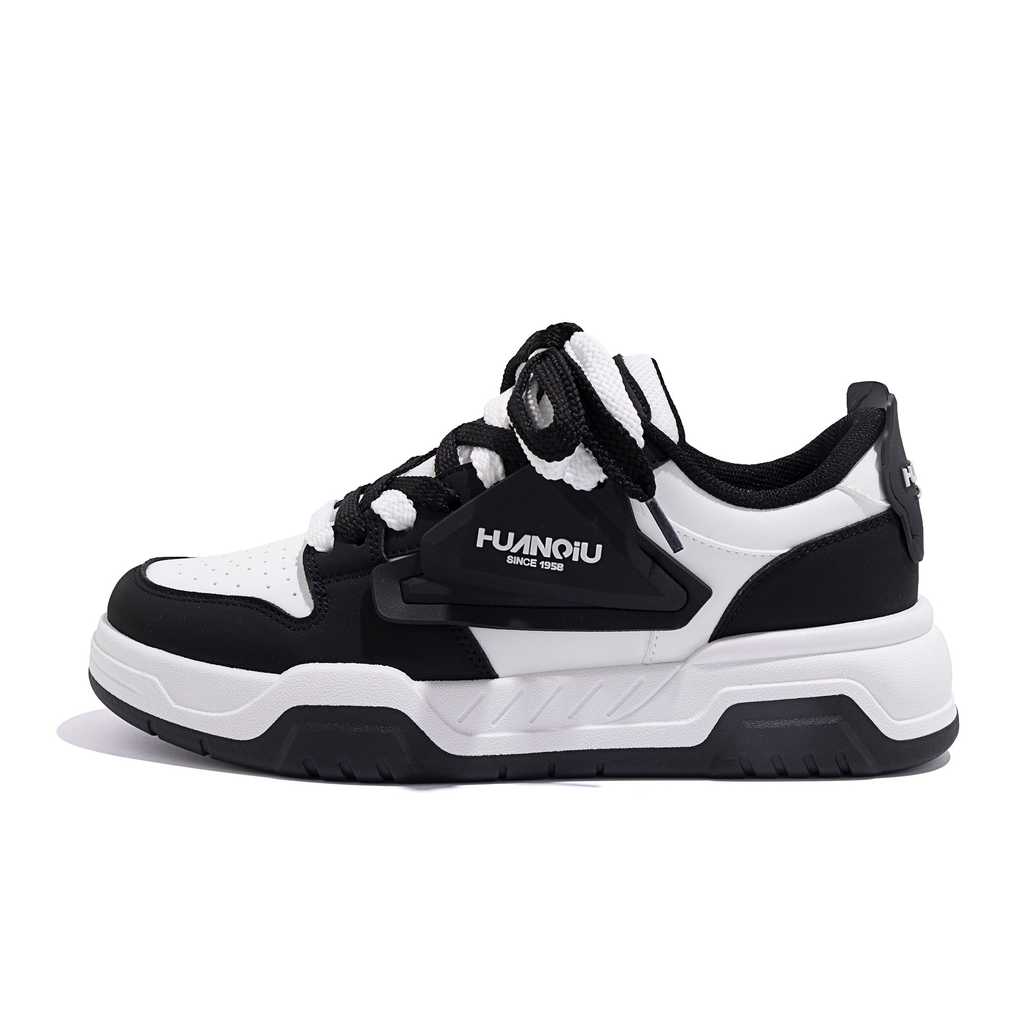 Huanqiu Black Panda Shoes Casual Retro Korean Style Low-Top Sneakers . ZHQ-HY233 Black and White