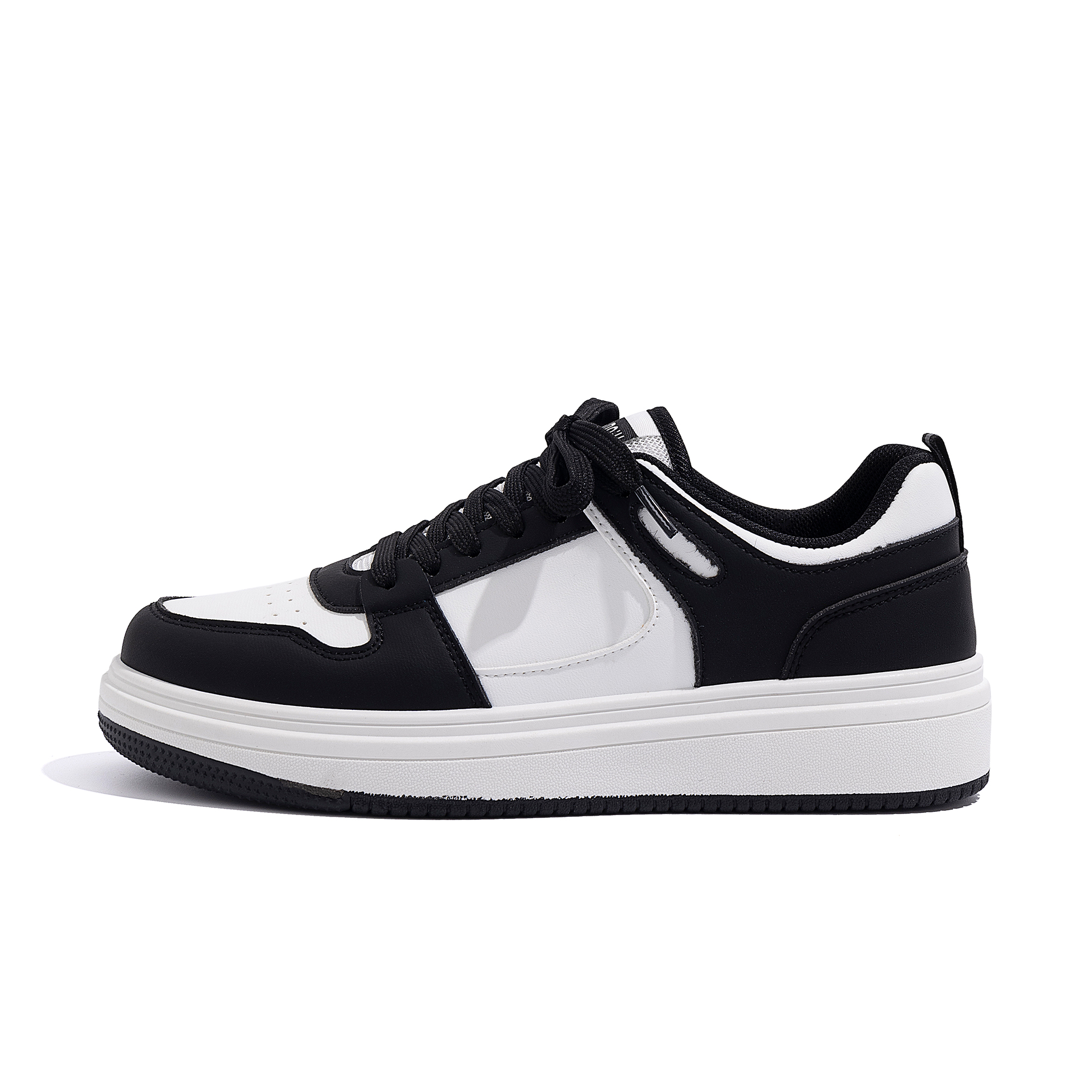 Huanqiu Black White Panda Low-Top Casual Sneakers Men’s White/Black Stylish Comfort ZHQ-HY071 Black and White
