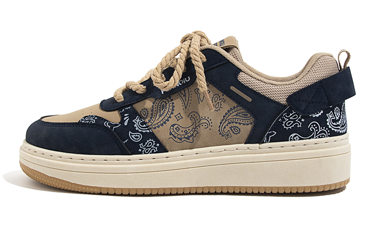 HUANQIU Casual Slip-Resistant Low-Top Lifestyle Shoes Men Beige Blue ZHQ-HY031ML