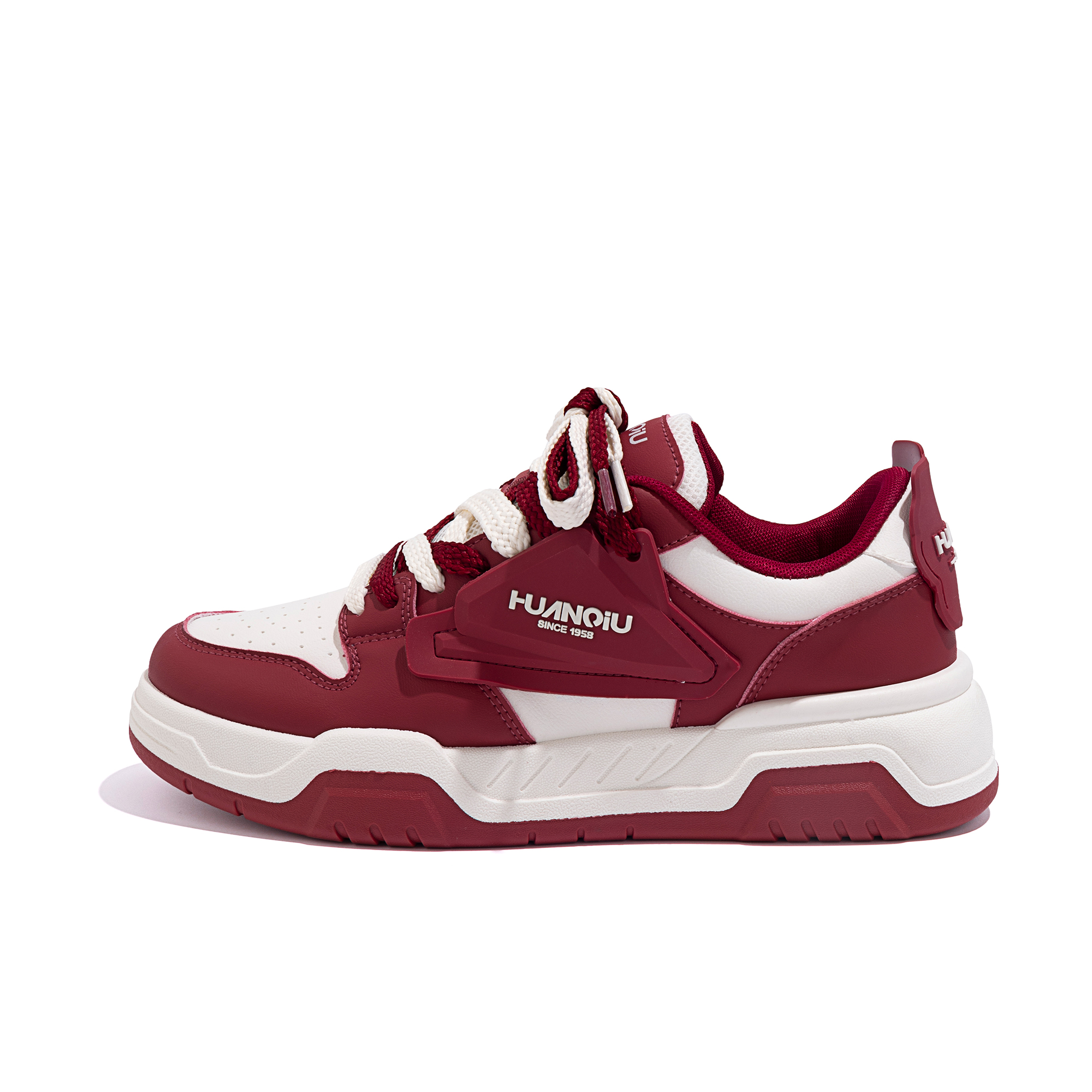Huanqiu Chunky Sole Casual Sneakers Low-Top Beige Red Shoes ZHQ-HY233 Rice Red