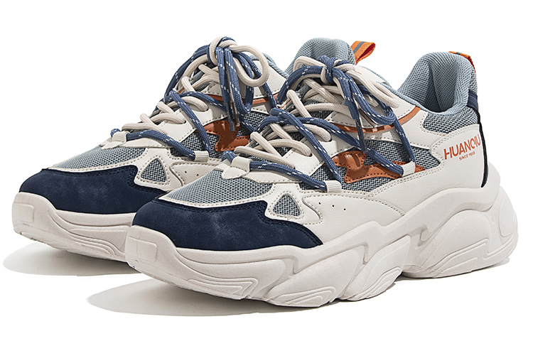 Huanqiu Low-Top 'Beige Blue Orange' 圖 3