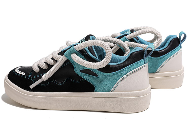 Shop 環球 HUANQIU 休閒百搭 防滑耐磨 低幫 板鞋 男款 黑湖藍