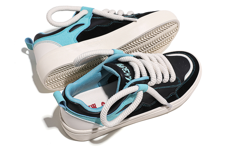 Purchase 環球 HUANQIU 休閒百搭 防滑耐磨 低幫 板鞋 男款 黑湖藍