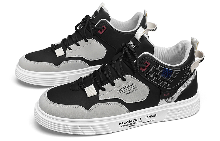 Lookbook Huanqiu Mid-Top Skate Shoe 'Black' HQ-QSCX257B
