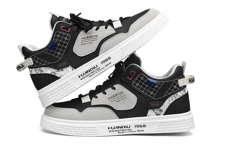 Shop Huanqiu Mid-Top Skate Shoe 'Black' HQ-QSCX257B