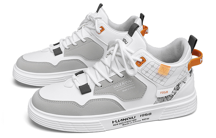 Lookbook Huanqiu Mid-Top Skate Shoe 'White' HQ-QSCX257W