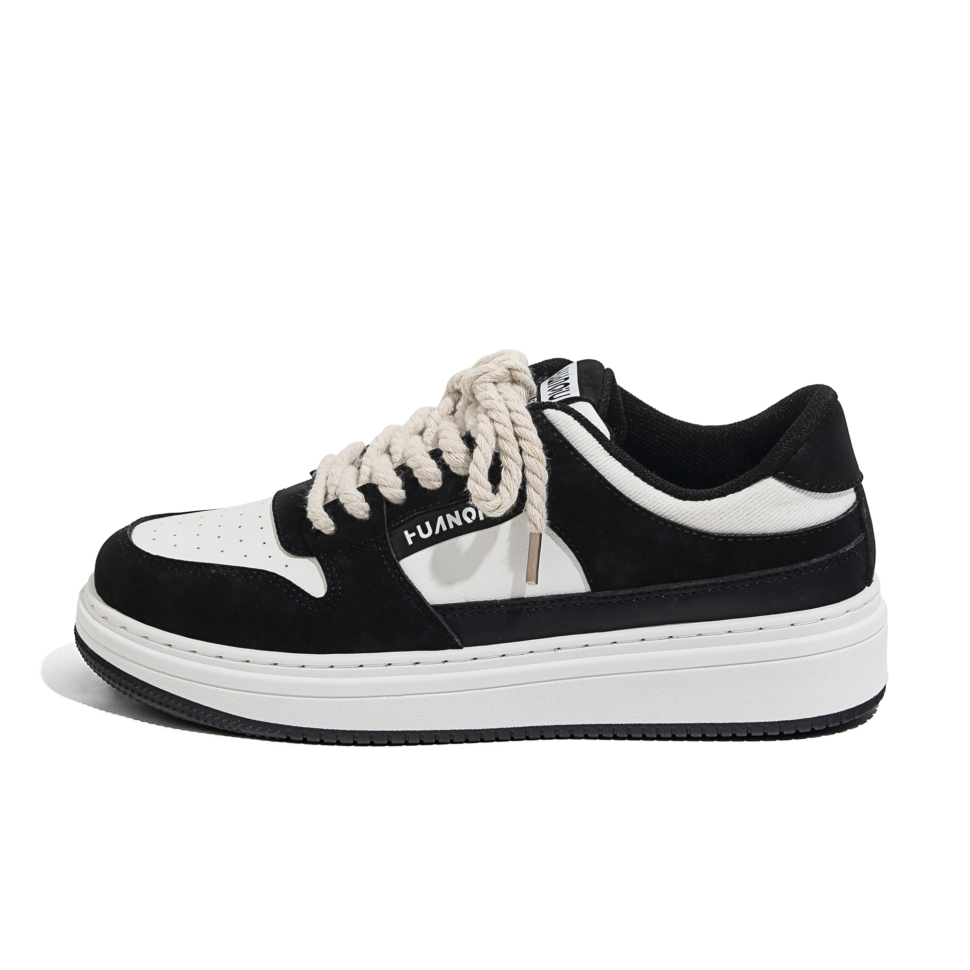 Huanqiu Snake Year Air Force 1 Low White Black Synthetic Leather Sneakers ZHQ-HY003 Black and White.
