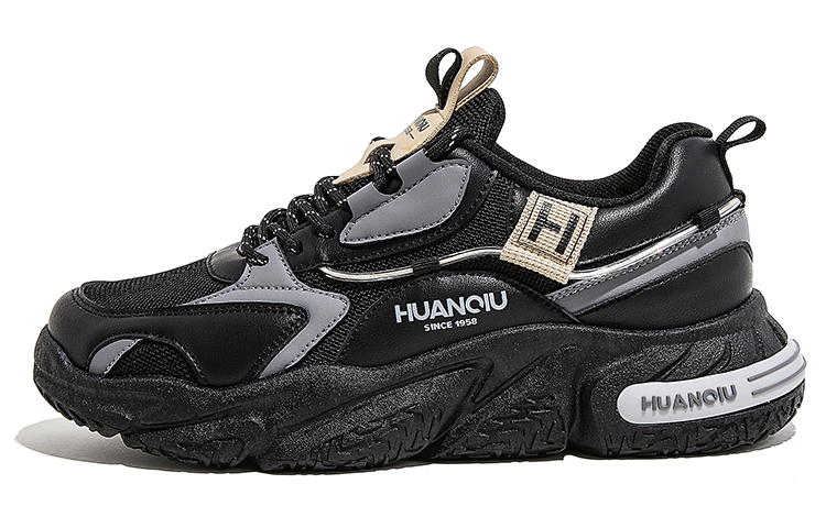 Huanqiu Synthetic Leather Low-Top 'Retro Black'