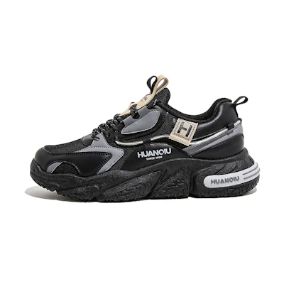 Huanqiu Synthetic Leather Low-Top 'Retro Black'