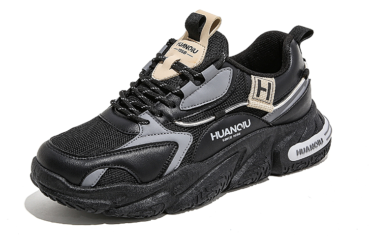 Huanqiu Synthetic Leather Low-Top 'Retro Black' 圖 2