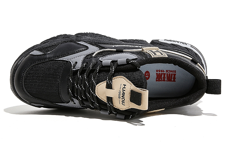 Huanqiu Synthetic Leather Low-Top 'Retro Black' 圖 4