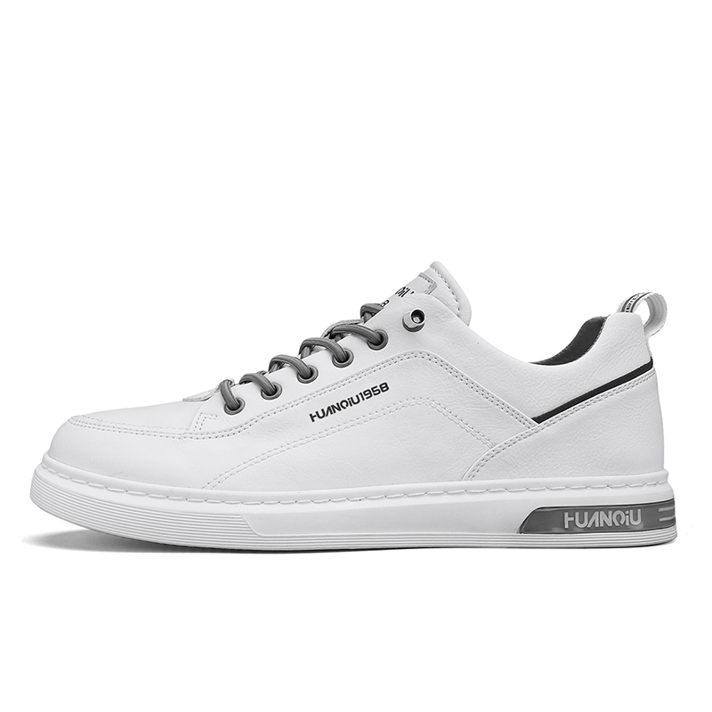 HUANQIU White Low-Top Casual Sport Shoes for Men - Comfortable & Breathable HQ-ZYCX232W