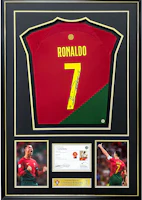 Huayi Taozhen Cristiano Ronaldo Signed Portugal 2022 FIFA World Cup Jersey with EM Cert Framed HY2025101 Huayi Taozhen Cristiano Ronaldo Signed Portugal 2022 FIFA World Cup Jersey with EM Cert Framed HY2025101