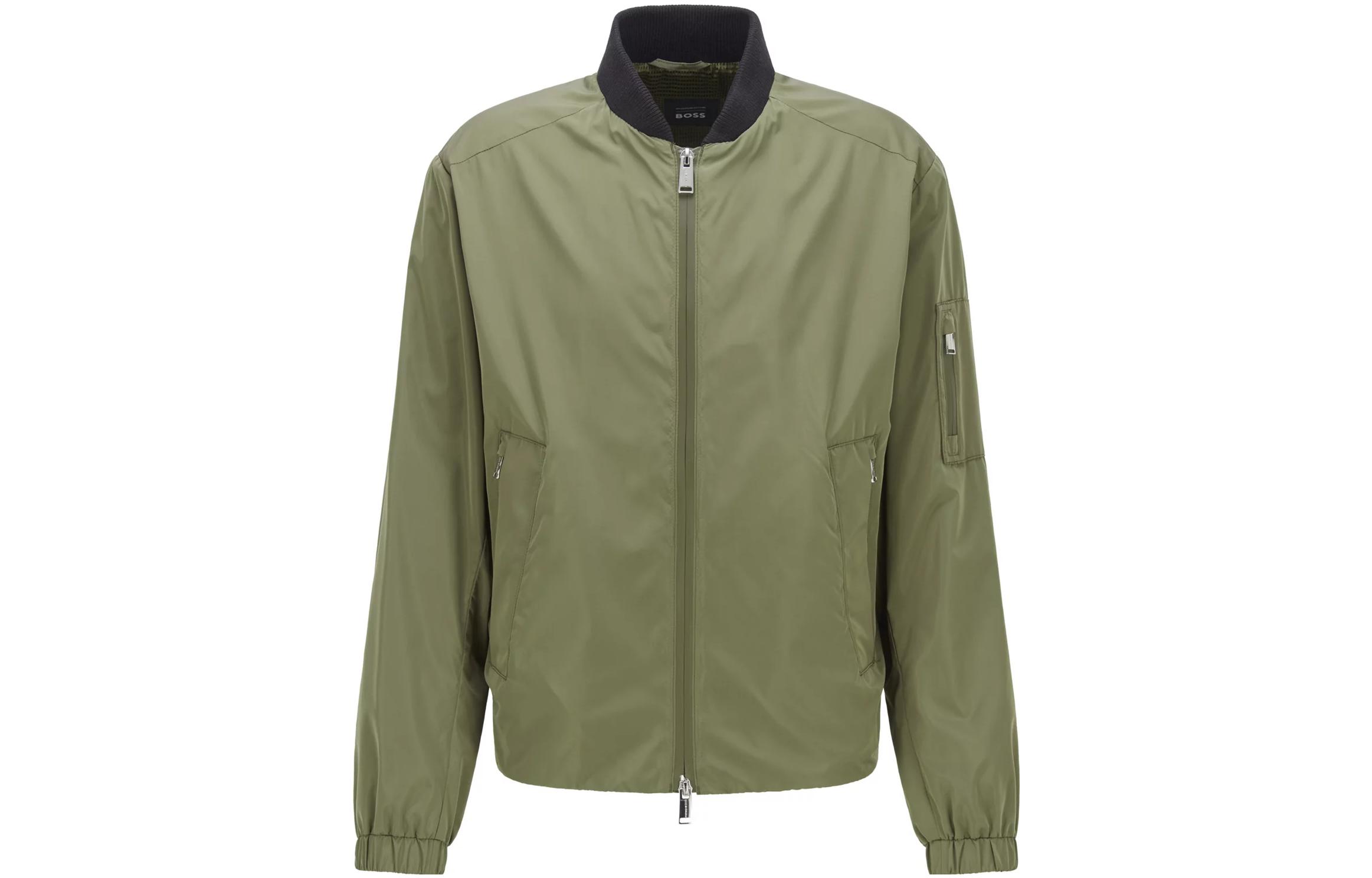 HUGO BOSS × PORSCHE Green Zip-Up Long Sleeve Jacket for Men 50464957-380