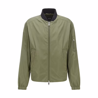 HUGO BOSS × PORSCHE Green Zip-Up Long Sleeve Jacket for Men 50464957-380