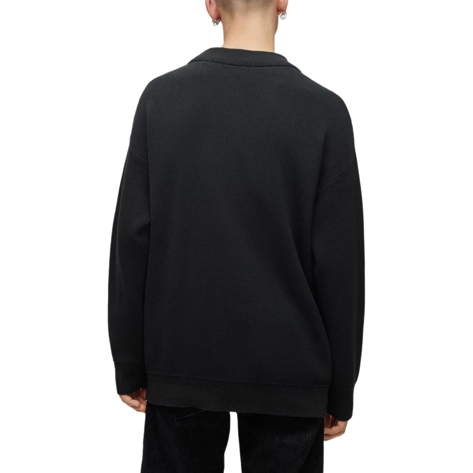 HUGO BOSS  Black Cotton-Blend Relaxed-Fit Cardigan with Stacked Logo 50500010-001 圖 5