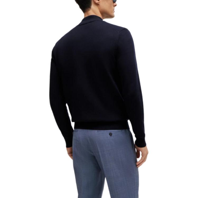 HUGO BOSS  Black Cotton Cardigan with Embroidered Logo in Regular Fit. 50505998-404 圖 5