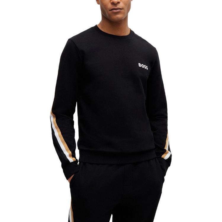 HUGO BOSS  Black Crewneck Sweatshirt with Logo Stripe Design. 50521885-001 圖 2