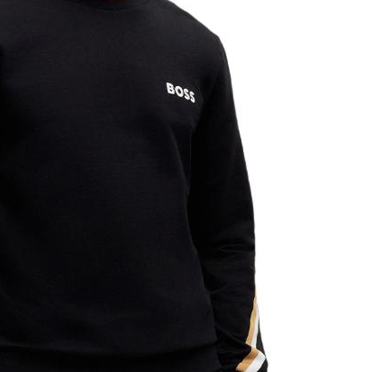 HUGO BOSS  Black Crewneck Sweatshirt with Logo Stripe Design. 50521885-001 圖 4