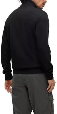 HUGO BOSS Black Half-Zip Pullover Sweatshirt with Logo Patch. 50468926-001 Shop HUGO BOSS Black Half-Zip Pullover Sweatshirt with Logo Patch. 50468926-001