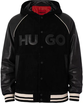 HUGO BOSS Jaket Hitam Bertudung dengan Cetakan Huruf dan Penutup Butang. 50516870-001 Order HUGO BOSS Jaket Hitam Bertudung dengan Cetakan Huruf dan Penutup Butang. 50516870-001